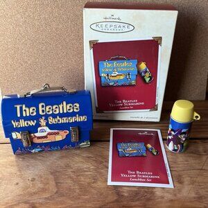 Vtg 2002 Hallmark Keepsake Ornament The Beatles Yellow Submarine Lunch Box Set